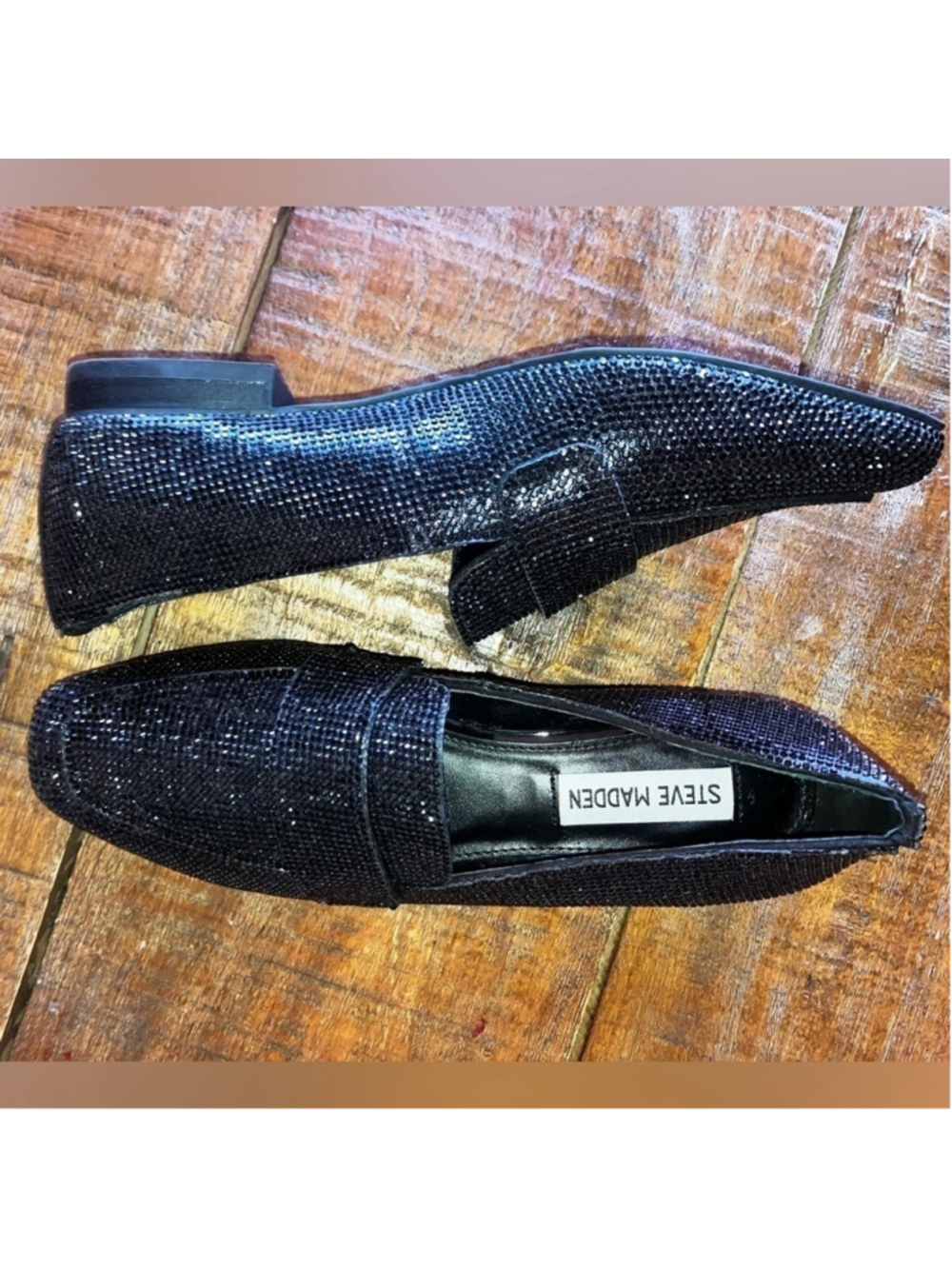 NEW Steve Madden Whimsigoth Michael Jackson Glass Rhinestone Square Loafer 6.5M